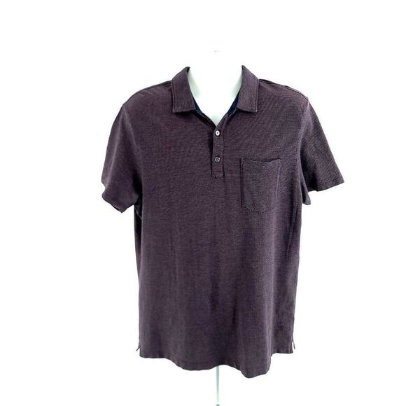 Banana Republic Performance Pique Polo Shirt Red Blue Textured XL Standard Fit - Picture 3 of 9